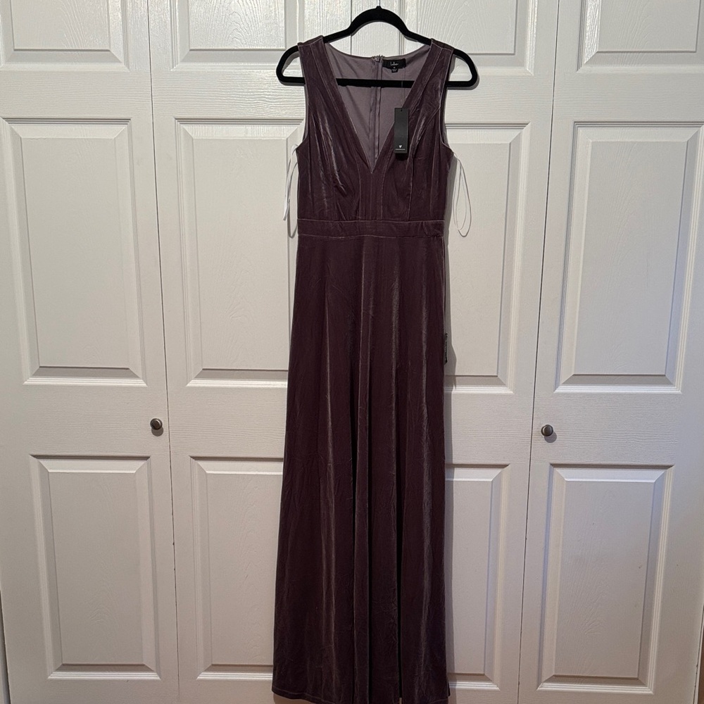 Elegant Purple Velvet Sleeveless Dress